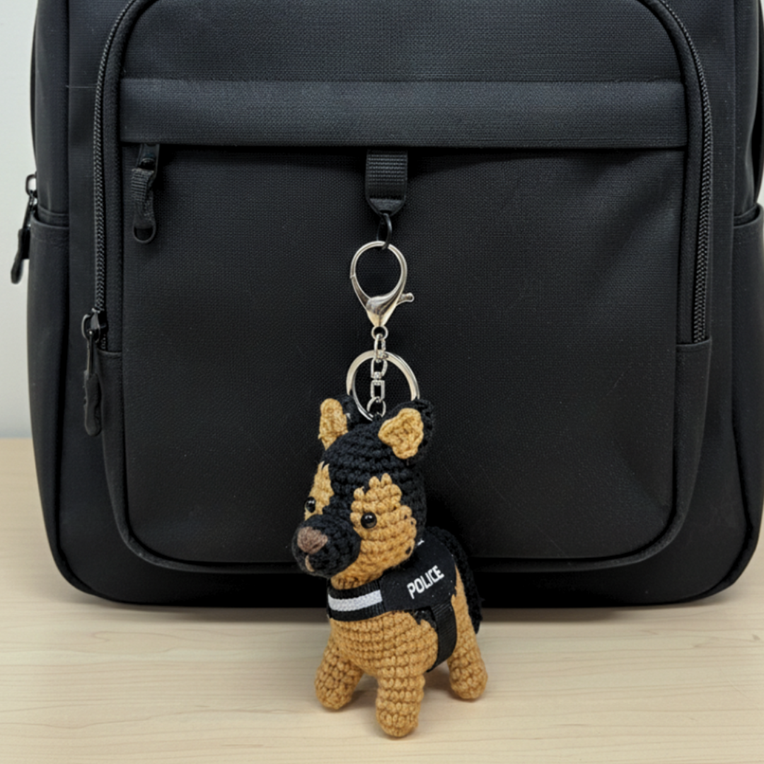 K-9 Belgian Malinois Crochet Keychain