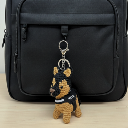K-9 Belgian Malinois Crochet Keychain