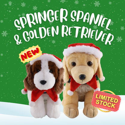 [ONLINE EXCLUSIVE] Festive Edition K-9 Plushies Bundle A (Springer Spaniel and Golden Retriever)