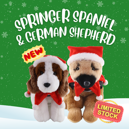 [ONLINE EXCLUSIVE] Festive Edition K-9 Plushies Bundle B (Springer Spaniel and German Shepherd)