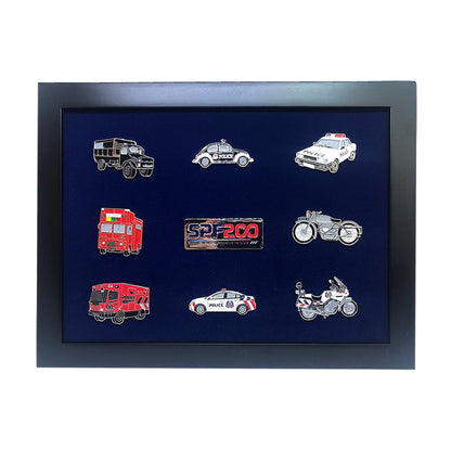 Framed Badges of Past to Present SPF Vehicles (Special SPF200 Edition)