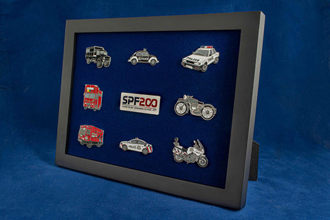 Framed Badges of Past to Present SPF Vehicles (Special SPF200 Edition)