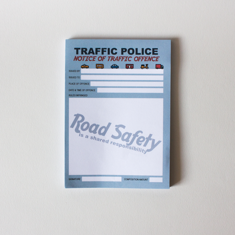Traffic Summon Ticket Notepad for Kids